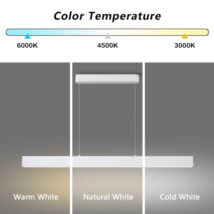 Brilagi - Suspension LED dimmable sur câble SLEEKLINE SMART LED/40W/230V 3000-6000K Wi-Fi Tuya blanche + télécommande