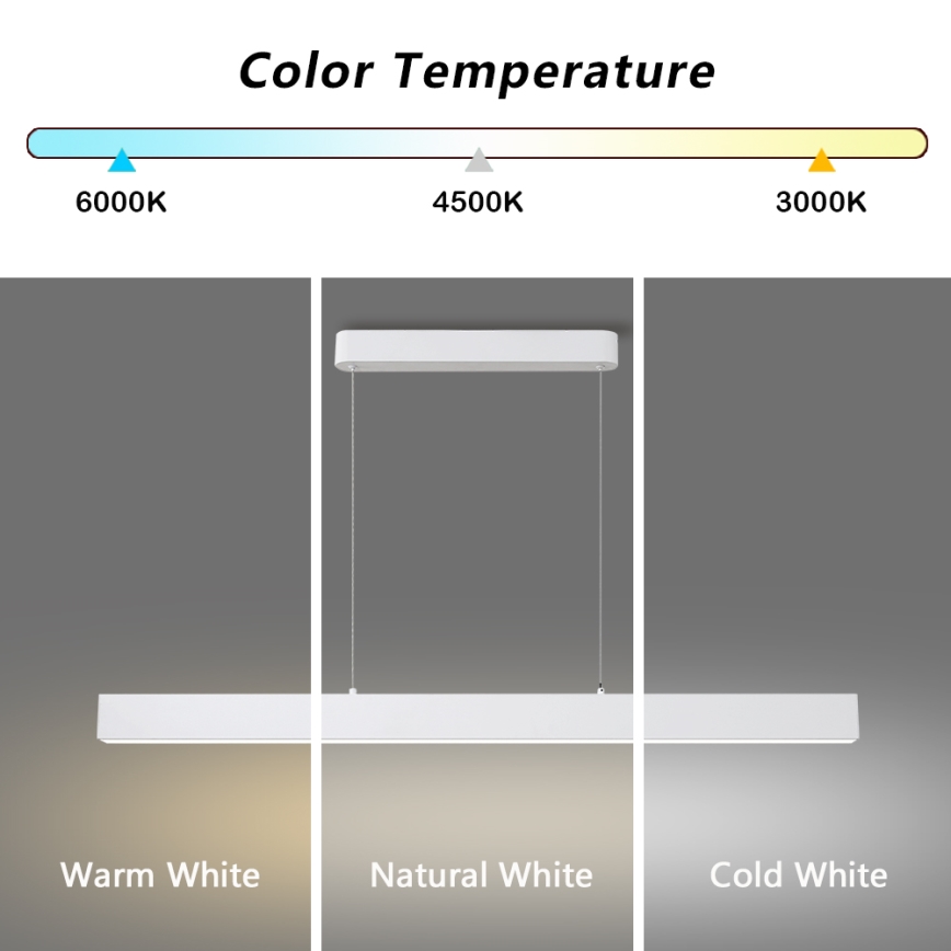 Brilagi - Suspension LED dimmable sur câble SLEEKLINE SMART LED/40W/230V 3000-6000K Wi-Fi Tuya blanche + télécommande