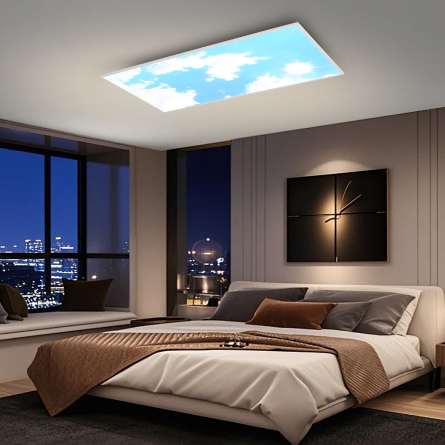 Brilagi - Plafonnier LED dimmable SLIMFRAME LED/80W/230V 120x60 cm 3000-6000K argenté/bleu + télécommande