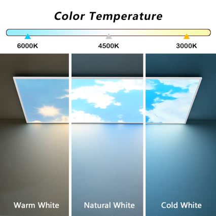 Brilagi - Plafonnier LED dimmable SLIMFRAME SKY LED/80W/230V 120x60 cm 3000-6000K argenté/bleu + télécommande