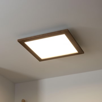 Brilagi - Plafonnier LED dimmable SLIMFRAME WOOD LED/36W/230V 49,5x49,5 cm 3000-6000K brun foncé + télécommande