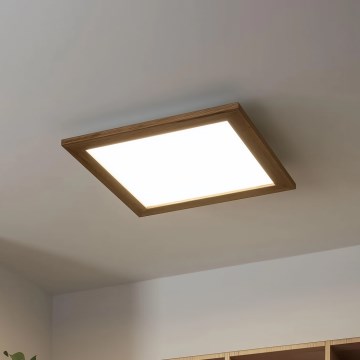 Brilagi - Plafonnier LED dimmable SLIMFRAME WOOD LED/36W/230V 49,5x49,5 cm 3000-6000K marron + télécommande