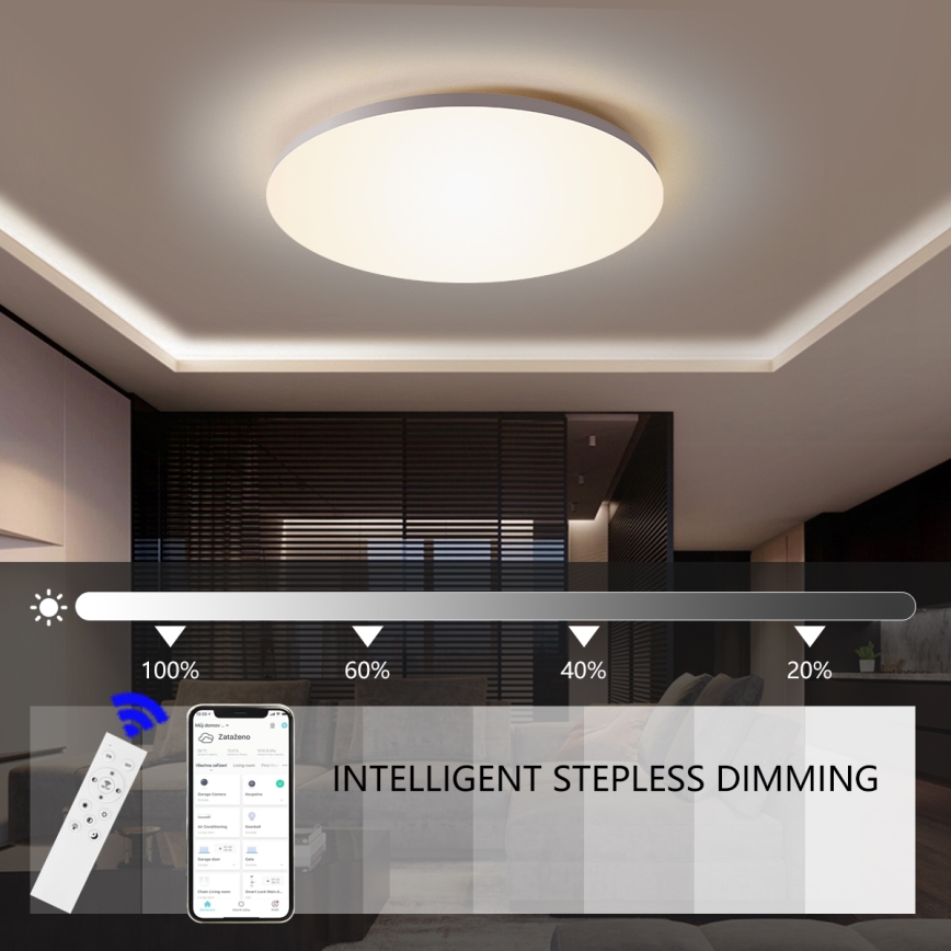 Brilagi - Plafonnier LED dimmable SMART 24 W 230 V Ø 38 cm 2700–6500 K Wi‑Fi Tuya + télécommande