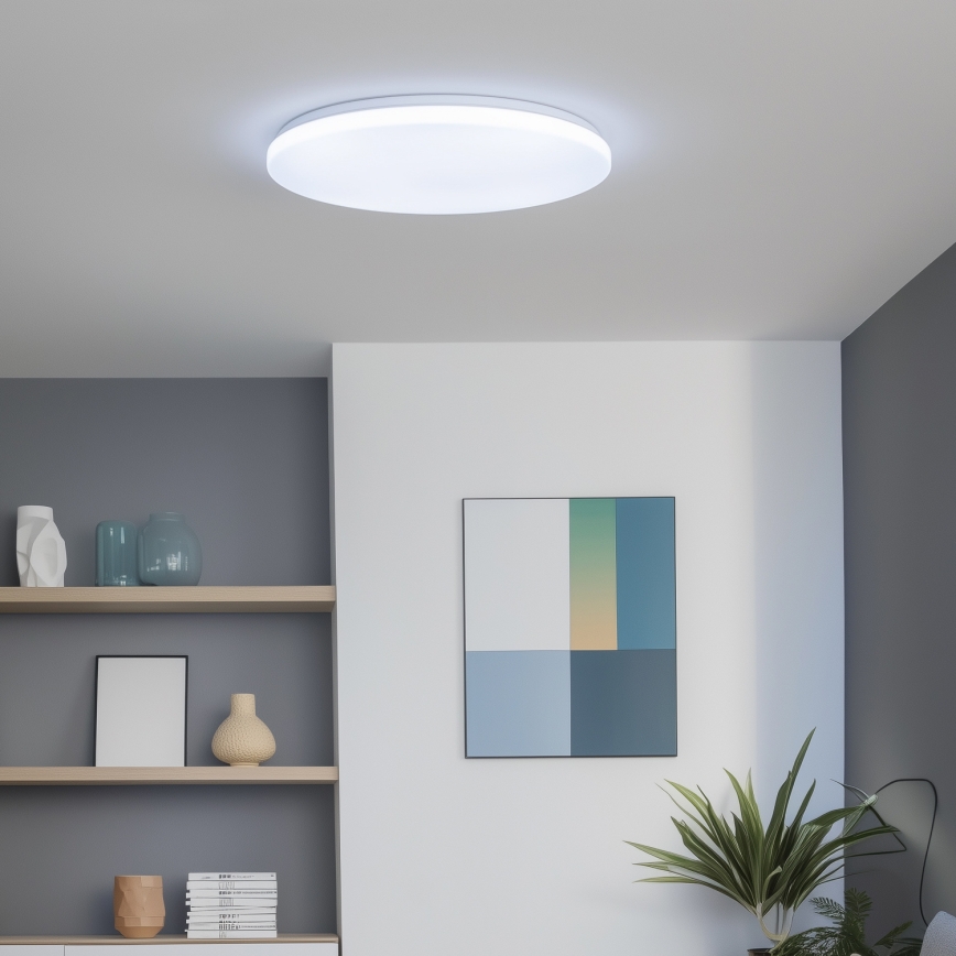 Brilagi - Plafonnier LED dimmable SMART 36 W, 230 V, Ø 48 cm, 3000–6000 K, Wi‑Fi Tuya Beacon + télécommande