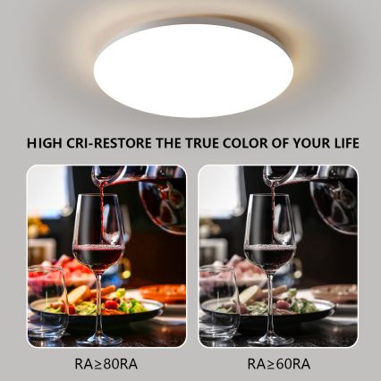 Brilagi - Plafonnier LED dimmable SMART 36 W, 230 V, Ø 48 cm, 3000–6000 K, Wi‑Fi Tuya Beacon + télécommande