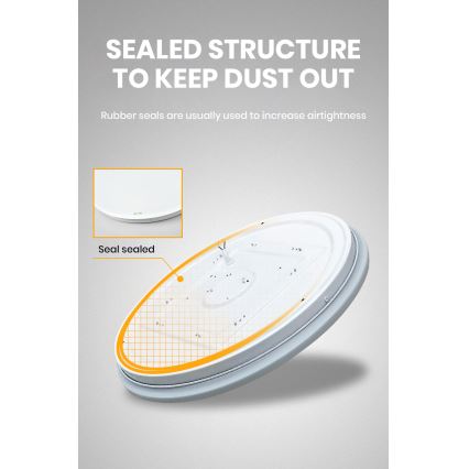 Brilagi - Plafonnier LED dimmable SMART 36 W, 230 V, Ø 48 cm, 3000–6000 K, Wi‑Fi Tuya Beacon + télécommande