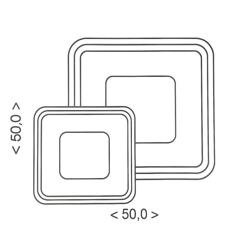 Brilagi - Plafonnier LED dimmable TANDORA LED/49W/230V 50x50 cm 3000-6000K + télécommande