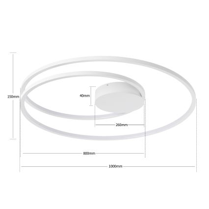 Brilagi - Plafonnier LED dimmable TWISTER LED/105W/230V 3000–6000K Ø 100 cm blanc + télécommande