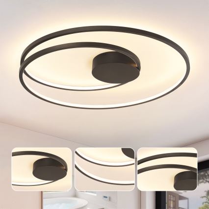 Brilagi - Plafonnier LED dimmable TWISTER LED/105W/230V 3000–6000K Ø 100 cm noir + télécommande