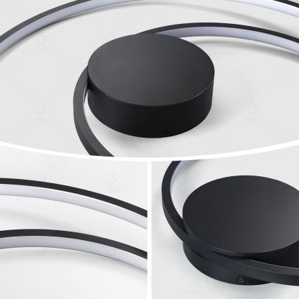 Brilagi - Plafonnier LED dimmable TWISTER LED/105W/230V 3000–6000K Ø 100 cm noir + télécommande