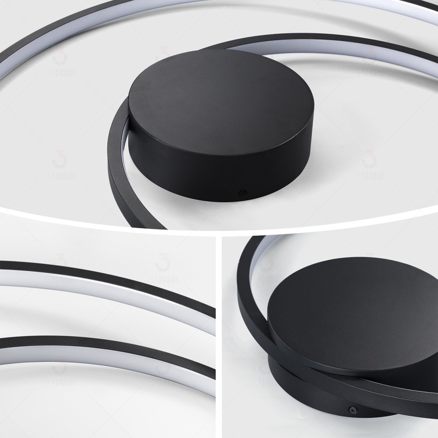 Brilagi - Plafonnier LED dimmable TWISTER LED/105W/230V 3000–6000K Ø 100 cm noir + télécommande