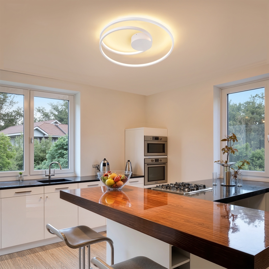 Brilagi - Plafonnier LED dimmable TWISTER LED/48W/230V 3000-6000K Ø 50 cm blanc + télécommande