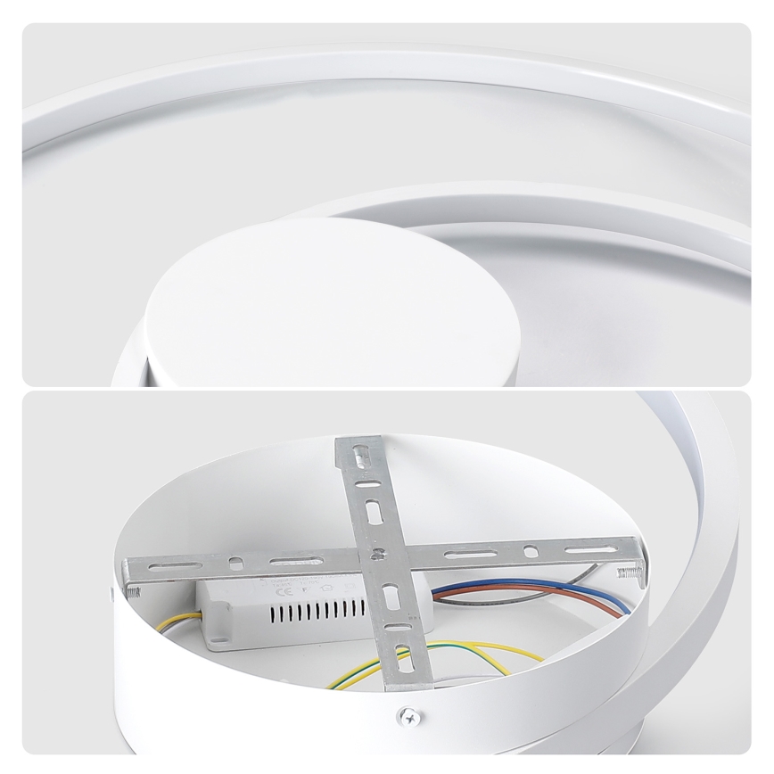 Brilagi - Plafonnier LED dimmable TWISTER LED/48W/230V 3000-6000K Ø 50 cm blanc + télécommande