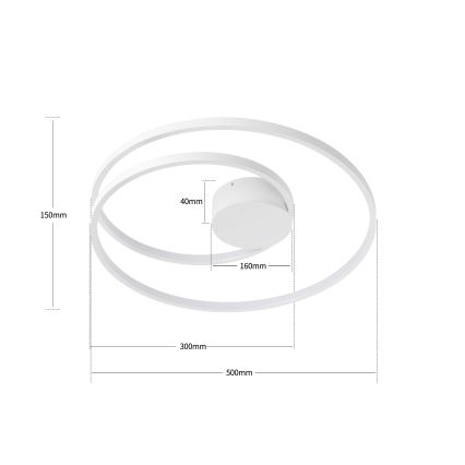 Brilagi - Plafonnier LED dimmable TWISTER LED/48W/230V 3000-6000K Ø 50 cm blanc + télécommande