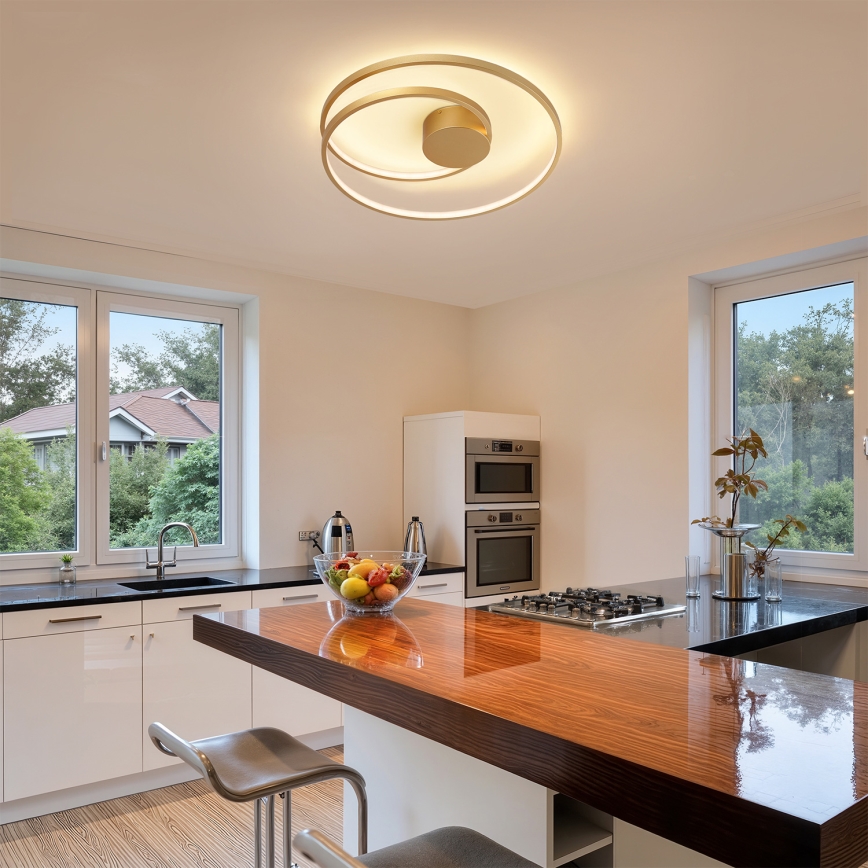 Brilagi - Plafonnier LED dimmable TWISTER LED/48W/230V 3000–6000K Ø 50 cm doré + télécommande