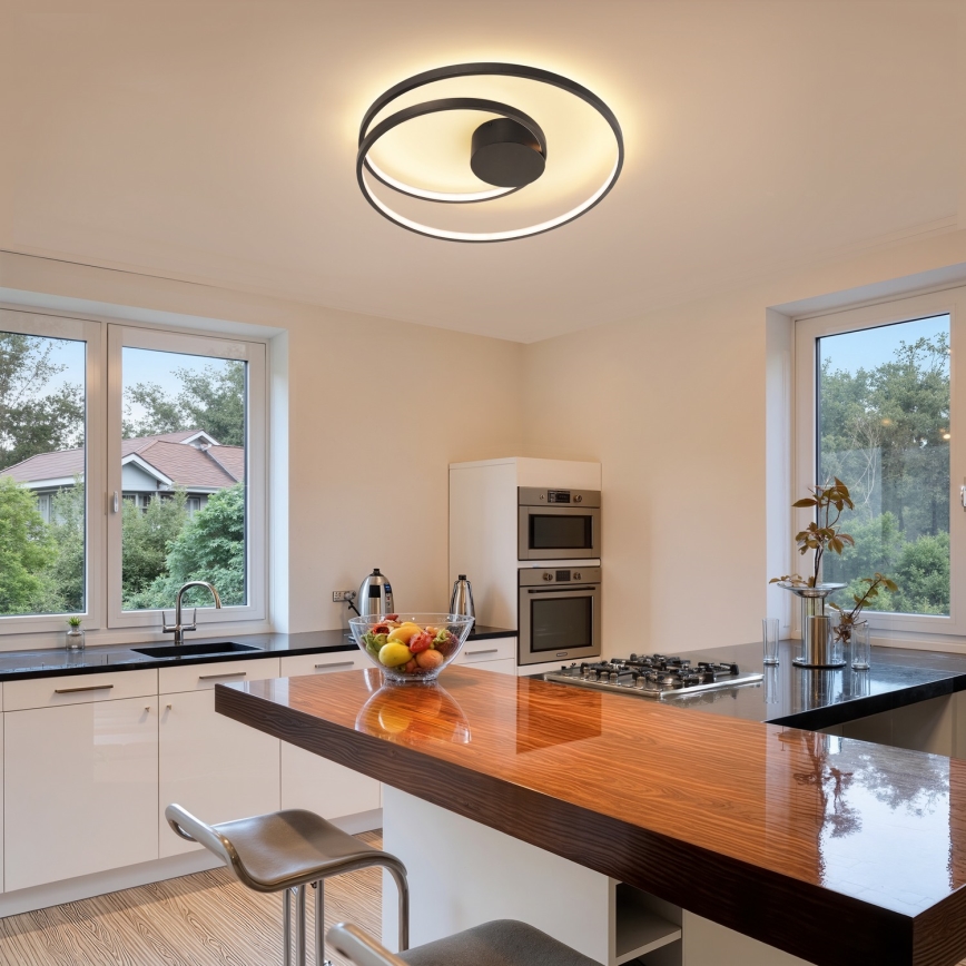 Brilagi - Plafonnier LED dimmable TWISTER LED/48W/230V 3000-6000K Ø 50 cm noir + télécommande