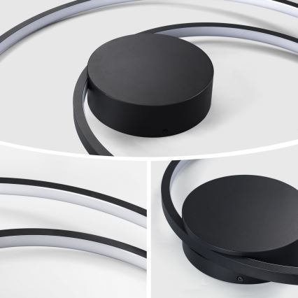 Brilagi - Plafonnier LED dimmable TWISTER LED/48W/230V 3000-6000K Ø 50 cm noir + télécommande