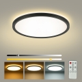 Brilagi - Plafonnier LED dimmable ULTRA SLIM 24W/230V 2700–6500K Ø 42 cm noir + télécommande