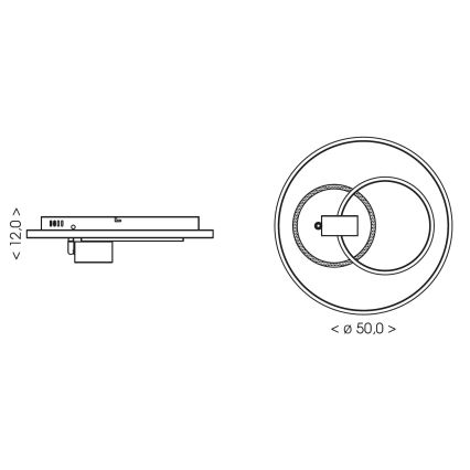 Brilagi - Plafonnier LED dimmable UNITY LED/60W/230V + 1xGU10/3W 3000-6000K Ø 50 cm blanc/noir + télécommande