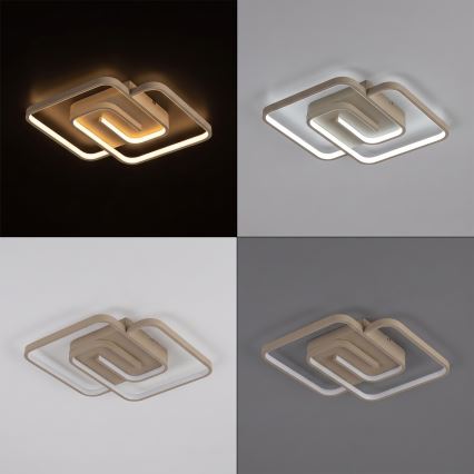 BRILAGI - Plafonnier LED dimmable VELO LED/64W/230V 3000-6500K 48x48 cm beige + télécommande