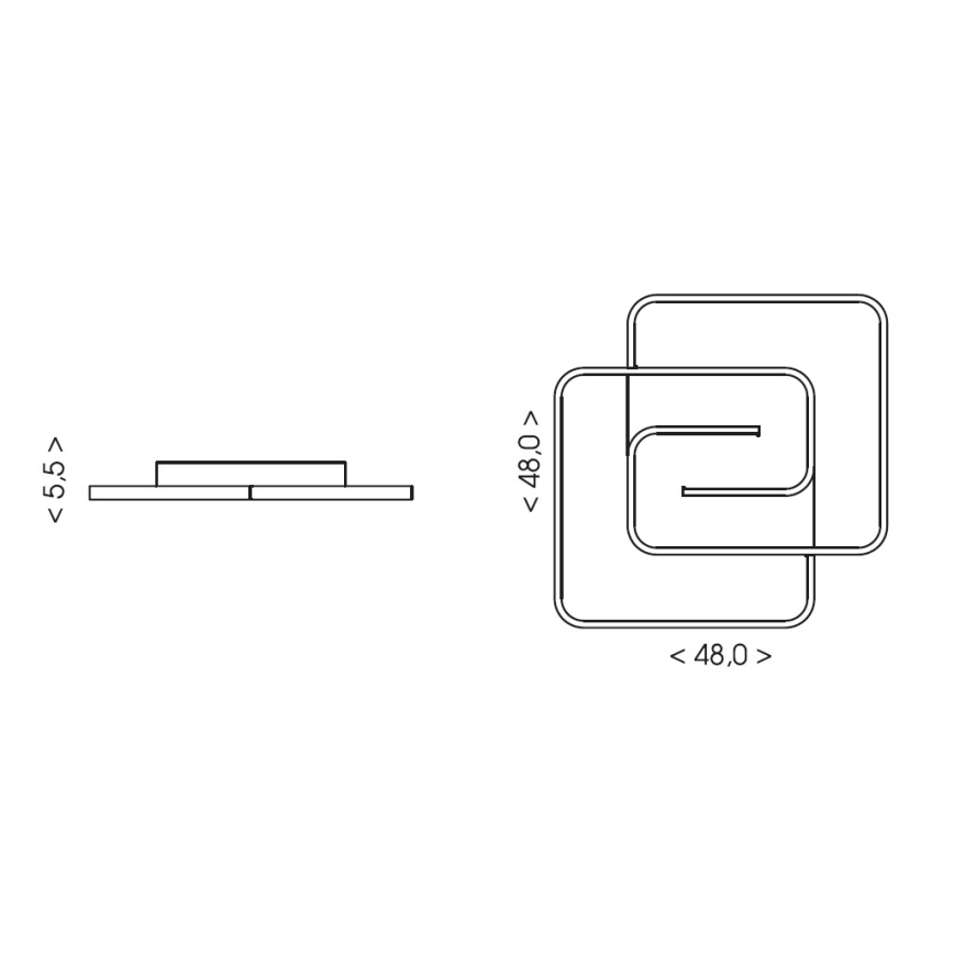 Brilagi - Plafonnier LED dimmable VELO LED/64W/230V 3000-6500K 48x48 cm + télécommande