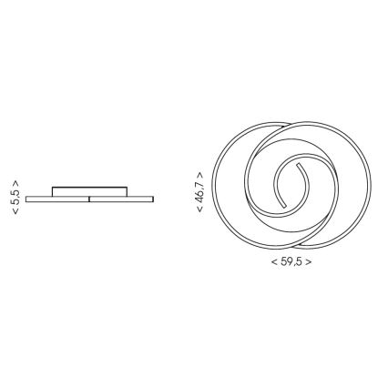 Brilagi - Plafonnier LED dimmable VELO XL LED/83W/230V 3000-6500K 46,7x59,5 cm + télécommande