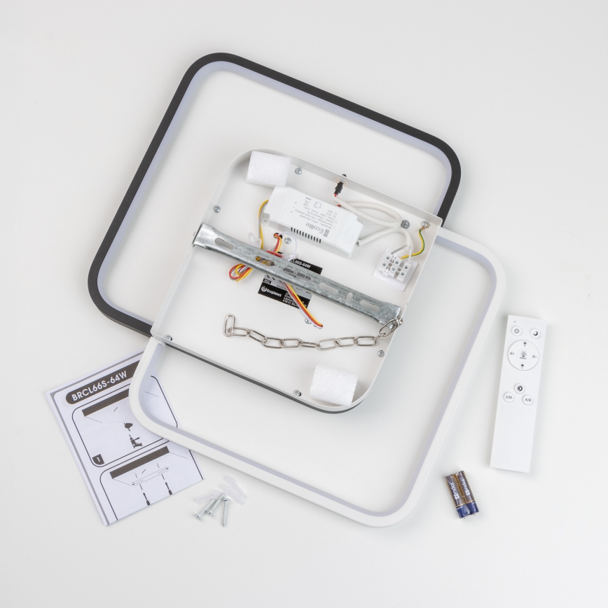 Brilagi - Plafonnier LED dimmable VELO XL LED/98W/230V 3000-6500K 61x61 cm + télécommande