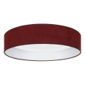 Brilagi - Plafonnier LED dimmable VELVET SMARTIX STARS, LED/24 W/230 V, 3000–6000 K, Ø 45 cm, bordeaux, Wi‑Fi Tuya Beacon + télécommande