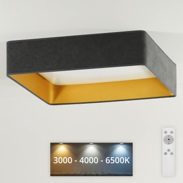 Brilagi - Plafonnier LED dimmable VELVET SQUARE LED/24W/230V 43x43 cm 3000/4000/6500K + télécommande gris