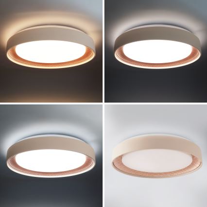 Brilagi - Plafonnier LED dimmable WALDO LED/48W/230V 3000-6500K Ø 40 cm beige/doré + télécommande