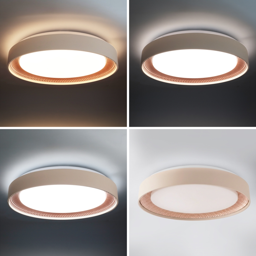 Brilagi - Plafonnier LED dimmable WALDO LED/48W/230V 3000-6500K Ø 40 cm beige/doré + télécommande