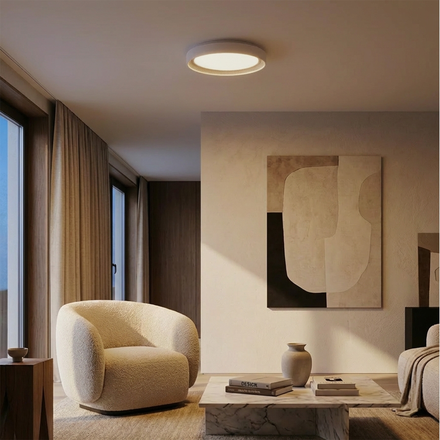 Brilagi - Plafonnier LED dimmable WALDO LED/48W/230V 3000-6500K Ø 40 cm blanc/argenté + télécommande