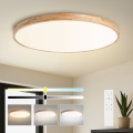 BRILAGI - Plafonnier LED dimmable WOODLINE LED/128W/230V 3000-6000K chêne Ø 100 cm + télécommande