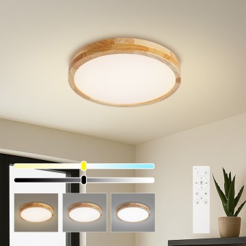 Brilagi - Plafonnier LED dimmable WOODLINE LED/48W/230V 3000-6000K chêne Ø 40 cm + télécommande