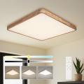 BRILAGI - Plafonnier LED dimmable WOODLINE SQUARE LED/100W/230V 3000-6000K chêne 80x80 cm + télécommande