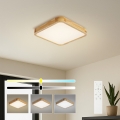 BRILAGI - Plafonnier LED dimmable WOODLINE SQUARE LED/48W/230V 3000-6000K chêne 40x40 cm + télécommande