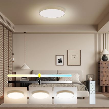 Brilagi - Plafonnier LED Dimmerable SMART POOL LED/48W/230V 3000-6000K 40 cm Wi-Fi Tuya beige + télécommande