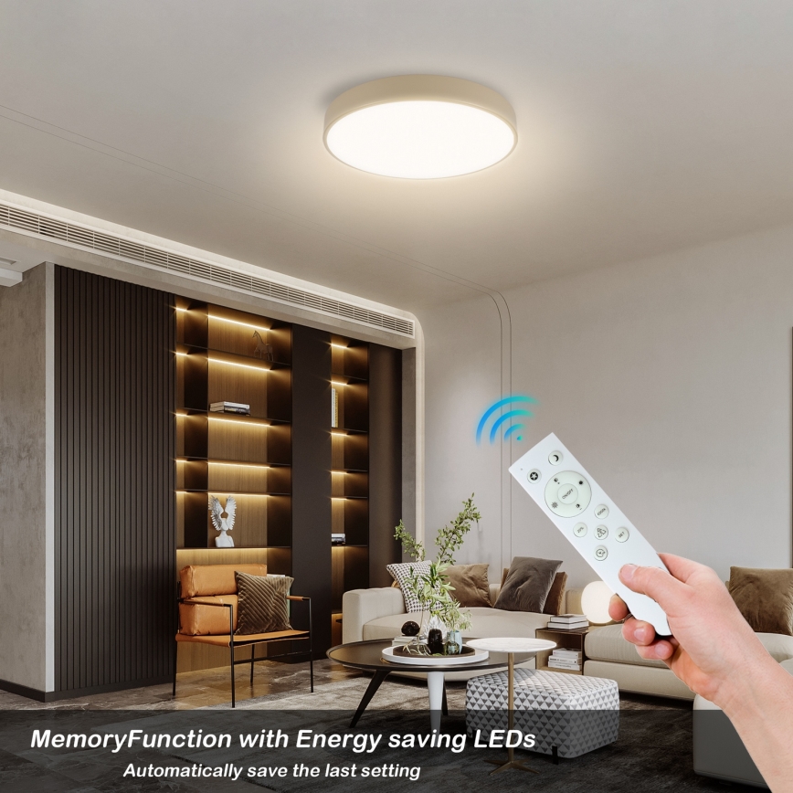 Brilagi - Plafonnier LED Dimmerable SMART POOL LED/48W/230V 3000-6000K 40 cm Wi-Fi Tuya beige + télécommande