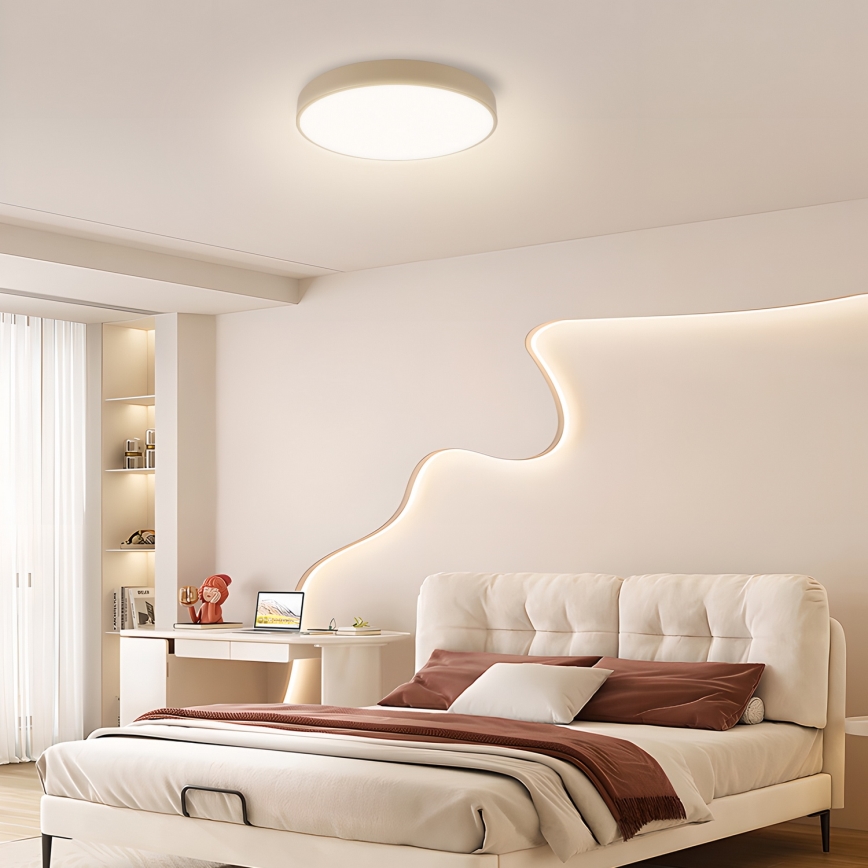 Brilagi - Plafonnier LED Dimmerable SMART POOL LED/48W/230V 3000-6000K 40 cm Wi-Fi Tuya beige + télécommande