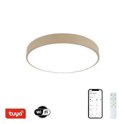 Brilagi - Plafonnier LED Dimmerable SMART POOL LED/48W/230V 3000-6000K 40 cm Wi-Fi Tuya beige + télécommande