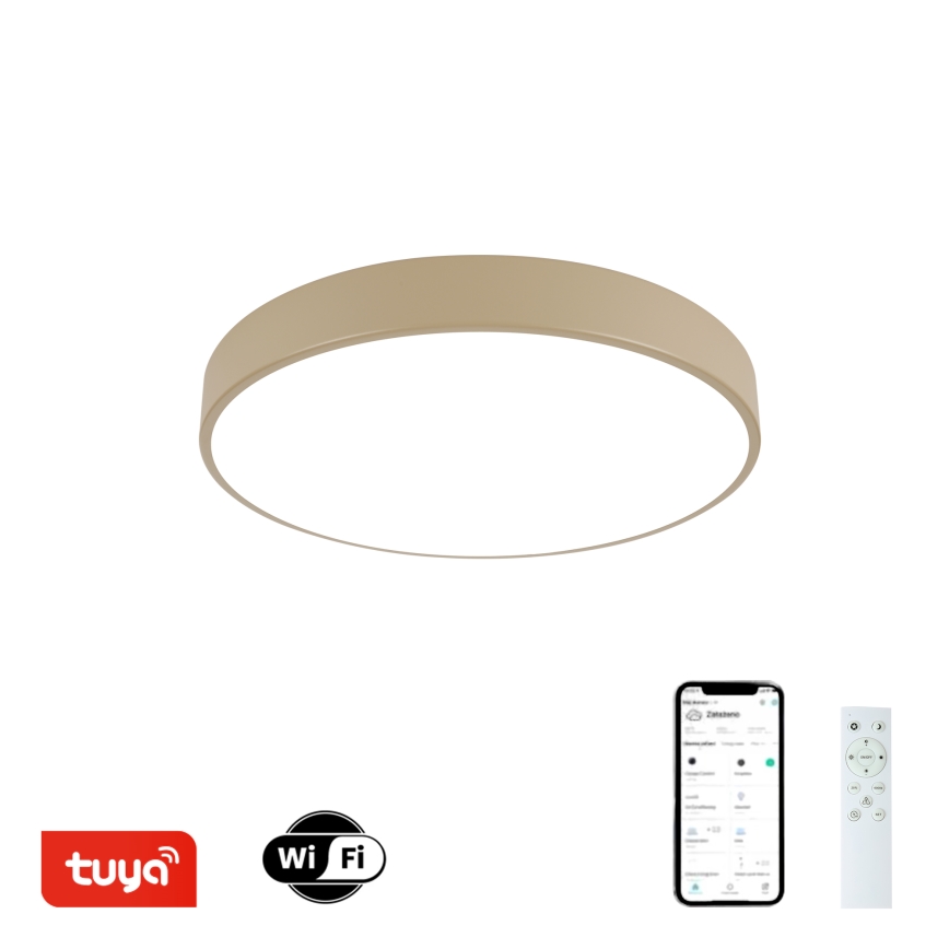 Brilagi - Plafonnier LED Dimmerable SMART POOL LED/48W/230V 3000-6000K 40 cm Wi-Fi Tuya beige + télécommande