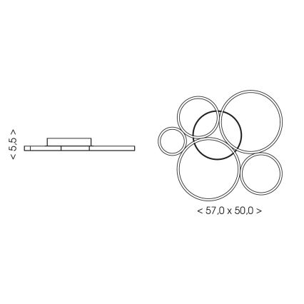 Brilagi - Plafonnier LED ECHO LED/60W/230V 4000K 50x57 cm noir