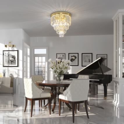 Brilagi - Plafonnier LED en cristal MOZART 5xE14/40W/230V Ø 40 cm doré