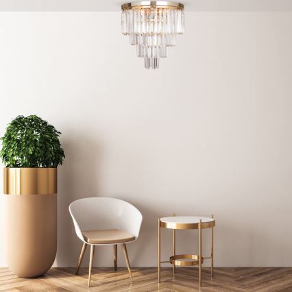 Brilagi - Plafonnier LED en cristal MOZART 5xE14/40W/230V Ø 40 cm doré