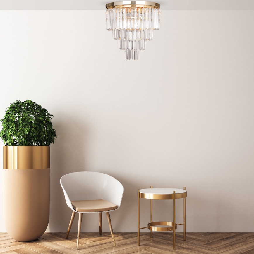 Brilagi - Plafonnier LED en cristal MOZART 5xE14/40W/230V Ø 40 cm doré