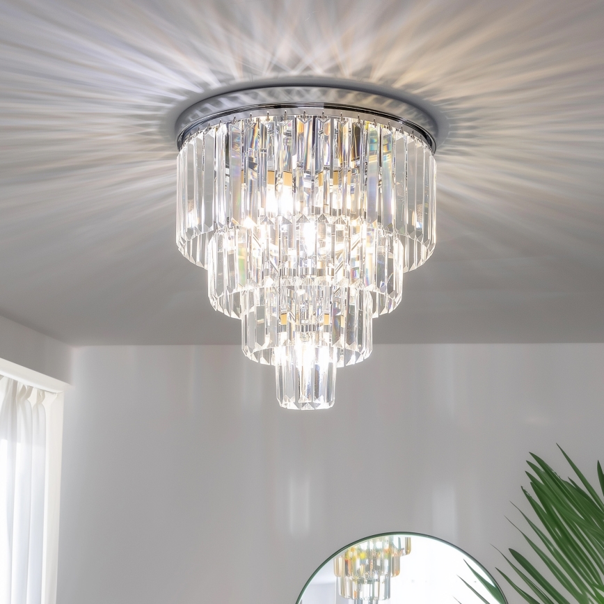 Brilagi - Plafonnier LED en cristal MOZART 5xE14/40W/230V Ø 40 cm chromé brillant