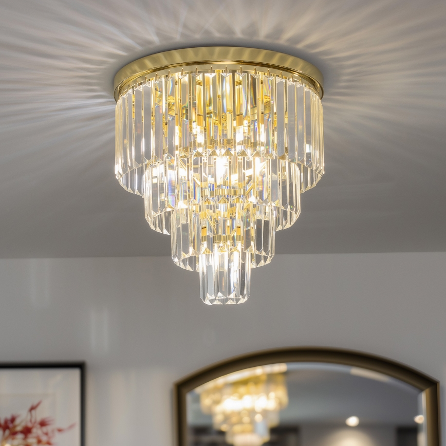 Brilagi - Plafonnier LED en cristal MOZART 5xE14/40W/230V Ø 40 cm doré