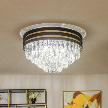 Brilagi - Plafonnier LED en cristal VELURE 5xE14/40W/230V Ø 46 cm noir