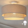 Brilagi - Plafonnier LED en saillie BOHO BOBO 1xE27/10W/230V Ø 40 cm à pois beige/crème