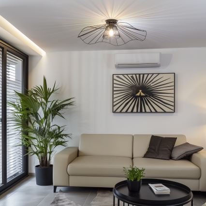 Brilagi - Plafonnier LED en saillie CERIA WIRE 1xE27/40W/230V Ø 80 cm noir